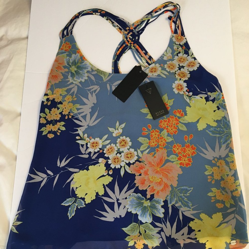 GUESS FLOWERED TANK- NEW WITH TAGS